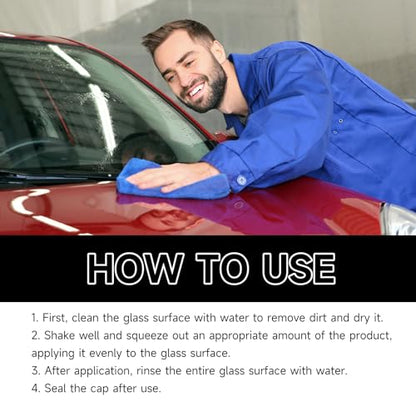 Glass Emulsion Cleaner, Glass Oil Film Remover for Car, Automotive Window Cleaner, Improve Windshield Clarity(2Pcs)