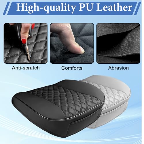 1PC Leather Car Seat Cover, Front Bottom Seat Cushion Cover, Car Seat Cover, Front PU Leather Seat Covers, Anti-Slip and Wrap Around The Bottom with Storage Pocket Suitable for Most Vehicles (Grey) - color: grey*1
