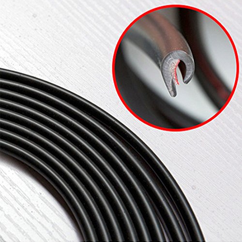 32Ft(10M) Door Edge Guards Car Door Edge Guards U Shape Car Door Protector Rubber Seal Door Guard Internal Double Sided Tape (No Glue Required), Black