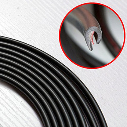 32Ft(10M) Door Edge Guards Car Door Edge Guards U Shape Car Door Protector Rubber Seal Door Guard Internal Double Sided Tape (No Glue Required), Black
