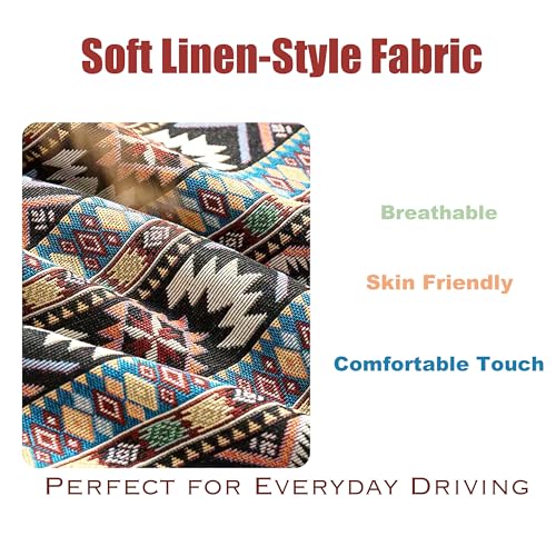 Boho Burgundy Red Car Seat Belt Covers for Women, 19.6" Extra Long Seatbelt Pads 2PCS, Soft Linen-Style Fabric Shoulder Cushion, All-Season Seat Belt Pad for SUV Sedan Truck Interior - color: Burgundy Red