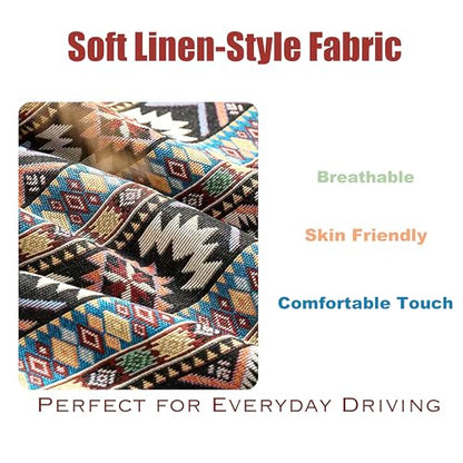 Boho Burgundy Red Car Seat Belt Covers for Women, 19.6" Extra Long Seatbelt Pads 2PCS, Soft Linen-Style Fabric Shoulder Cushion, All-Season Seat Belt Pad for SUV Sedan Truck Interior - color: Burgundy Red