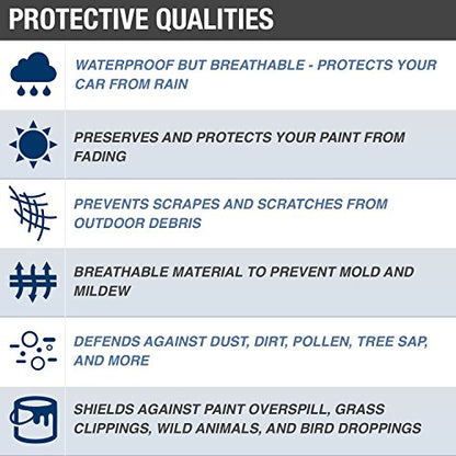 Budge Rain Barrier Cover Fits Sedans up to 22' Long | Waterproof | Breathable, Tan, 264" L x 70" W x 53" H (RSD-5)