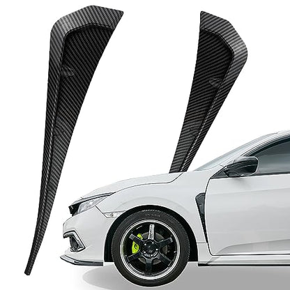 Carbon Fiber Style Car Fender Side Vents Decoration Sticker Trim ABS Material Spoiler Fender Decorative Stickers Air Flow Intake Hole Grille Auto Exterior Universal Accessories (Carbon Fiber) - size: Carbon Fiber