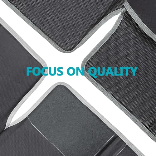 PIDO Car Seat Protector for Child Carseat with Thick Padding and Waterproof Fabric, 2 Pack Seat Cover Mat for Car Leather Upholstery (Black/Gray) - color: Gray stitching