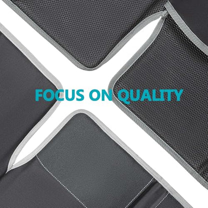 PIDO Car Seat Protector for Child Carseat with Thick Padding and Waterproof Fabric, 2 Pack Seat Cover Mat for Car Leather Upholstery (Black/Gray) - color: Gray stitching