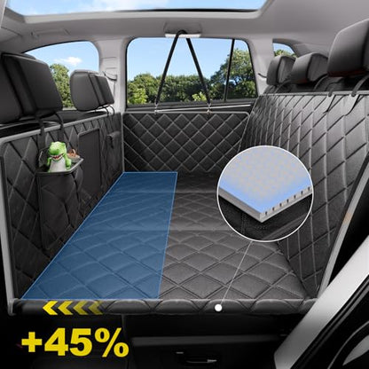 Back Seat Extender for Dogs, Waterproof Dog Car Seat Cover for Back Seat with Hard Bottom, Heavy Duty Dog Hammock for Car,Scratch Proof NonSlip, Upgraded Material, SUV, Sedan Medium Truck, Gray - color: Gray
