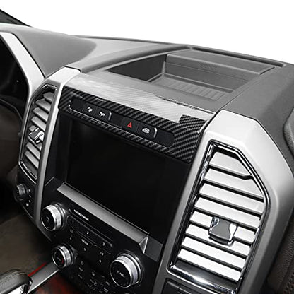 for F150 Emergency Llight Switch Trim Decorative Panel fit 2015 2016 2017 2018 2019 2020 Ford F150(Carbon Fiber Grain)