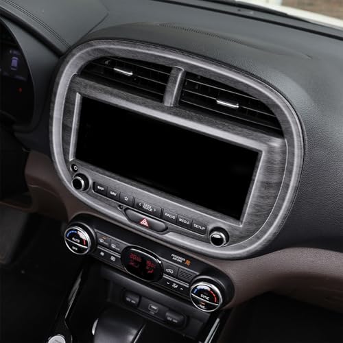 Premium Compatible with Kia Soul 2020-2025 Accessories, Dashboard Navigation Trim Cover - Scratch Protection, Dashboard Cover, Easy Snap Installation Upgrade (Wood Grain) - color: Wood Grain