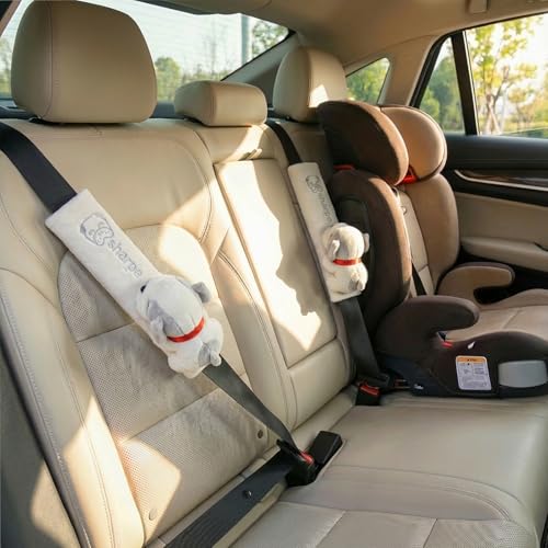 UNICOLD 2-Pack Ultra-Soft Short Plush Seatbelt Cover, Cute Animal Edition – Cloud-Like Shoulder Pad for a Comfy Ride for Adults & Kids (W-Dog) - style: W-Dog