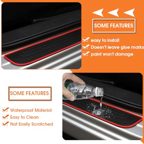 BOYOUS 4PCS PVC Soft Rubber Door Sill Protector Anti-Dirty Scuff Plate Cover Guard Sills Protector Trim,Welcome Pedal Protect for Mazda 2013-2023 2024 2025 CX-5 CX5