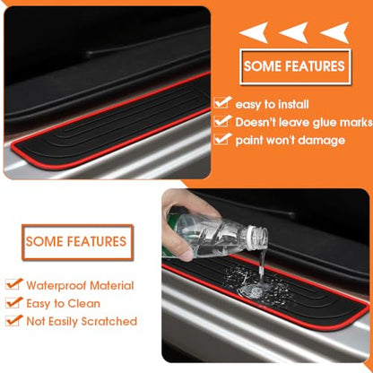 BOYOUS 4PCS PVC Soft Rubber Door Sill Protector Anti-Dirty Scuff Plate Cover Guard Sills Protector Trim,Welcome Pedal Protect for Mazda 2013-2023 2024 2025 CX-5 CX5