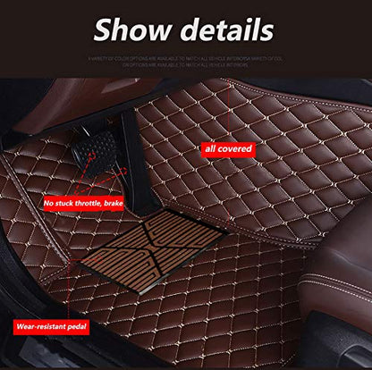 Custom Waterproof Leather Car Floor Mats Fit for Most Car SUV Truck & Sportscar All Weather Protection Vehicles (Black+Yellow) - color: Black+Yellow
