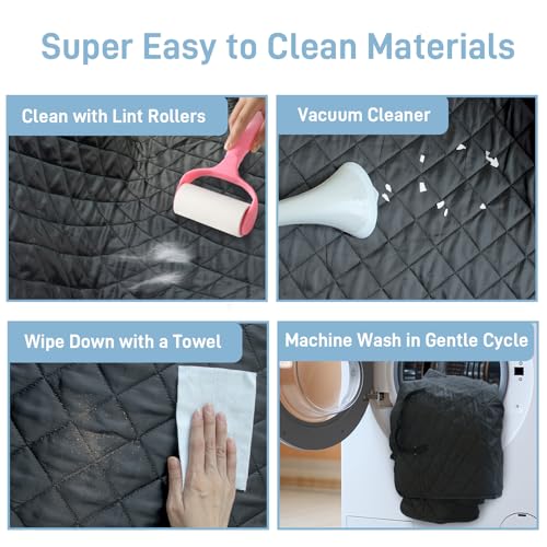 Large Dog Car Seat Cover for Back Seat, Universal Fit Bench Car Seat Cover, Waterproof Dog Hammock for Car with Adjustable Straps, Durable Seat Protector for Cars, Trucks & SUVs, Black