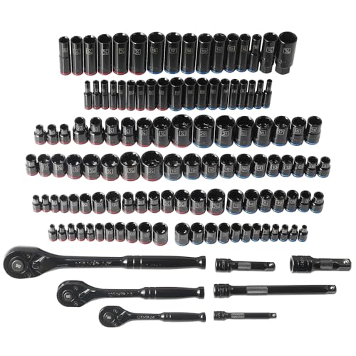 STARWORK TRUE MECHANIC 303-Piece Mechanics Tool Set, 120-Tooth Ratcheting Wrench Set, 1/4", 3/8", 1/2" Drive, Professional, SAE/Metric