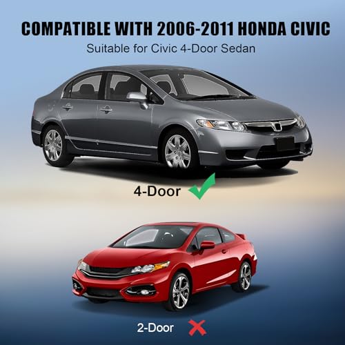 ItranMc Car Window Weather Stripping Molding Trim Belt,Compatible with Honda Civic 2006-2011 4-Door Sedan, Replace#72410-SNA-A01 72450-SNA-A01 72950-SNA-A01 72910-SNA-A01 - style: Civic 2006-2011