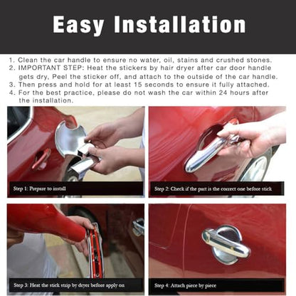 SEGADEN Chrome Door Handle Cover Trims Compatible with HYUNDAI Accent Verna i25 Solaris DODGE Attitude 2011-2014 XG2112A