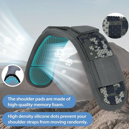 ZINMARK 2Pcs Ultra-Thick Shoulder Pad Cushions for Laptop Bags,Messenger Bags,Briefcases,Luggage, Tool Bags,Travel Bags etc - color: Camouflage Gray