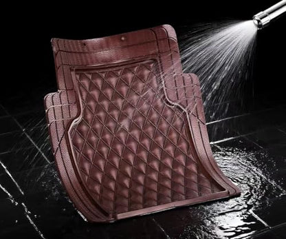 Universal Trim-to-Fit Car Floor Mats for Cars Trucks SUVs Rubber Non-Slip Waterproof All Weather Protection Floor Liner-Burgundy - color: Burgundy