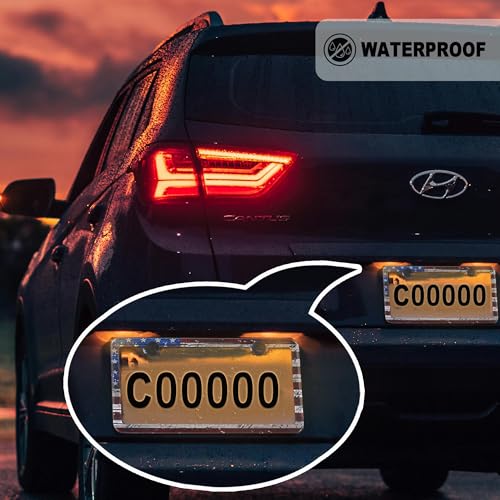 American Flag License Plate Frame, Premium Fashion Matte Aluminum Holder with 2 Holes, 2 Pcs US Flag Universal Car Frame Waterproof Rust-Proof, Including Screws, Caps and Rattle Proof Pads - color: US Flag