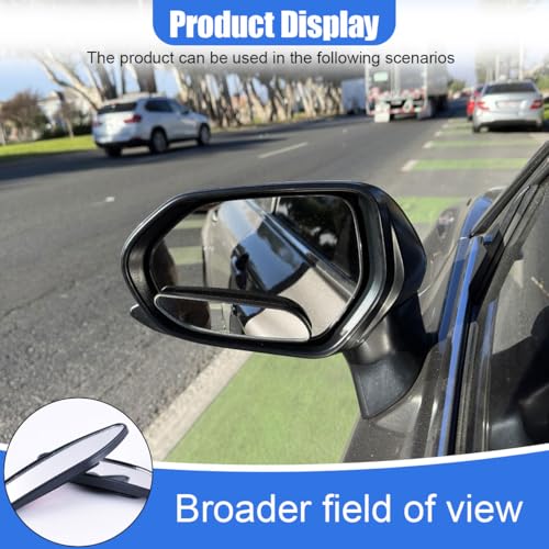 2PCS Blind Spot Car Mirrors, HD Shatterproof Glass Wide Angle Convex Side Mirror, Up&Down Adjustable, Framed Car Auxiliary Rearview Mirror for Cars SUV Truck Motorcycle & Parking(Rhombus) - size: 3R-060