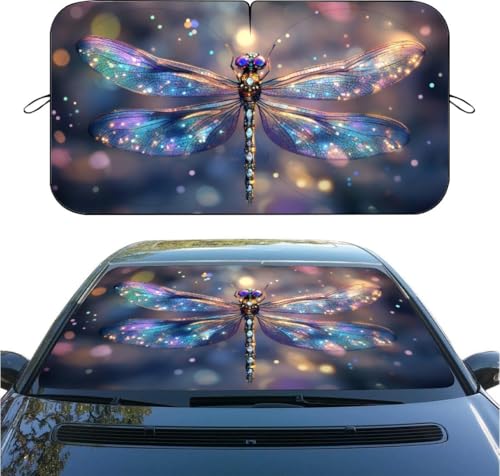 Dragonfly Car Windshield Sunshade, UV Heat Reflector Sun Visor Protector, Foldable Front Window Car Sun Shade, Universal Automotive Car Accessories for SUV Truck Van,59" L X 31.5" W - color: color 6