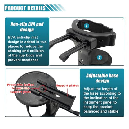 KITUREK Cup Holder for Car, Multi-Function Car Cup Holder Organizer, Car Trash Can, Hanging Cup Holder Expander for Car Air Vents, Vehicle Beverage Organizer Suitable for Cars Trucks (2 PCS)
