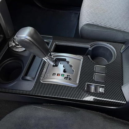 Car Carbon Fiber Decal Gear Shift Panel ABS Sticker Cover Interior Trim Accessories for Toyota 4Runner SUV 2010-2025 Black - color: Gear Shift