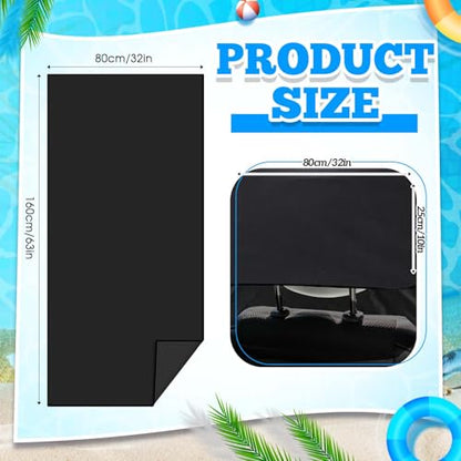 Hahafelt 2 Pack Car Seat Towel Covers with Storage Bag, 63 x 32 Inch Universal Non Slip Waterproof Sweat Protector for Car Truck, Gym Swimming Running, Machine Washable (Black,Gray) - style: Black,Gray
