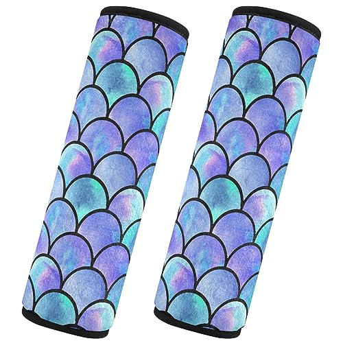 senya Glitter Fish Scale 2 Pack Soft Auto Seat Belt Cover Seatbelt Shoulder Pad for More Comfortable Driving, 10 x 7.7 inch - color: Color 4