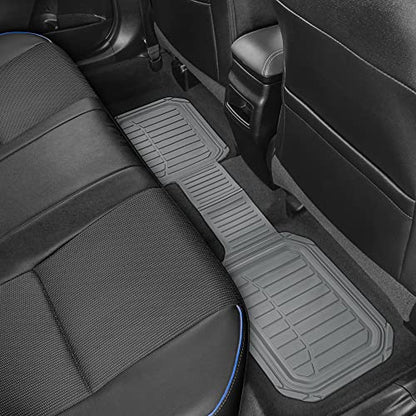 Motor Trend 943-GR FlexTough Defender Car Floor Mats -Next Generation Deep Dish Heavy Duty Contour Liners for Car SUV Truck & Van-All Weather Protection, Trim to Fit Most Vehicles Gray - color: Gray, style: FlexTough NextGen