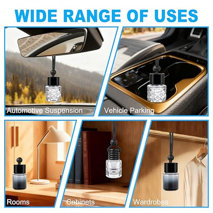 Car Air Freshener Hanging 3 Pack – Mixed Fragrance Cologne & Leather & Sandalwood oud, Long-lasting fragrance for 60+ days, Car Air Freshener Men, 0.27 FL OZ/8ML