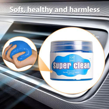 Car Cleaning Gel, Reusable Vehicle Air Vent Crevice Detailing Putty, Automotive Interior Detail Slime Cleaner Removal Tool Kit Accessories, Universal for SUV, Sedan, Truck (Blue) - color: Blue