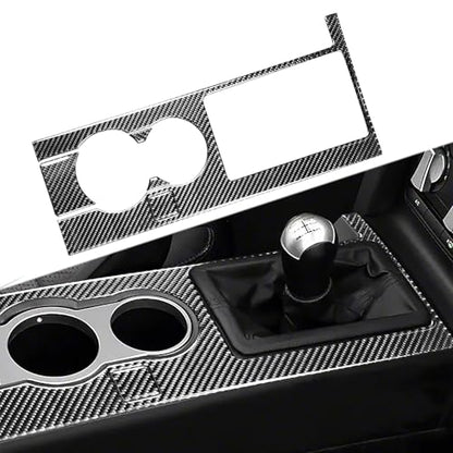 Gear Shift Box Panel Trim Cover Real Soft Carbon Fiber Car Accessories Interior Trim Stickers Compatible with Ford Mustang GT Shelby 2005 2006 2007 2008 2009 5PCS - color: At Panel-black