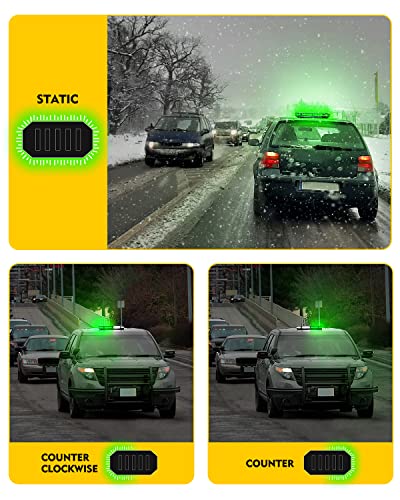 LUMENIX 42 LED Roof Top Strobe Beacon Light Bar Hazard Warning Emergency Flashing Plow Lights with Controller for Law Enforcement POV Vehicles Tow Trucks Snowplow Postal Cars Green (Patent Design) - color: Green