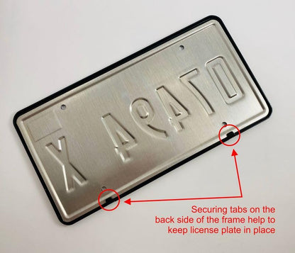 [Officially Licensed US Marine Corps Product] - USMC Veteran - Domed Custom-Made Personalized Narrow (Thin) Top 4 Hole Metal Car License Plate Frame with Free caps - Black Frame (Qty: 1) - color: Black - Style 1