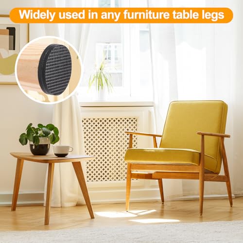 CHUNZEXI Non Slip Rubber Furniture Pads & Grippers, Self Adhesive Round Floor Protectors for Chair & Table Legs and Feet, 1 Inch, 48 Pack, Round - size: 1 inch 48 Round