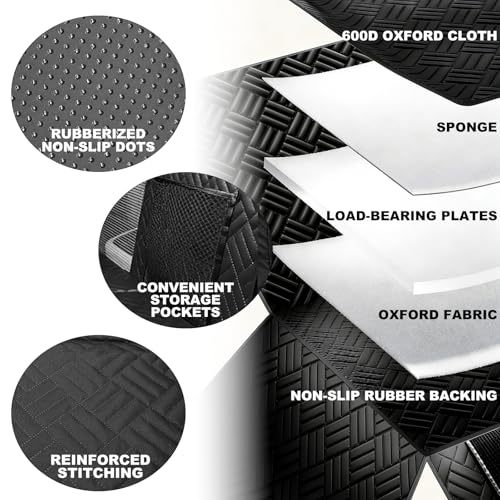 Dog Car Seat Cover, 600D Heavy Duty Waterproof Pet Back Seat Extender with Hard Bottom, Nonslip Scratch Proof Dog Hammock, Machine Washable Car Protector for Cars Trucks SUVs - color: Black