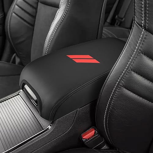 INTGET Center Console Cover for Dodge Charger Accessories 2011-2020 2021 2022 2023 for Chrysler 300 2015-2022 Leather Armrest Cover Console Lid Protector Cushion Pad(Black Stitches, Leather) - color: Black Stitches, size: Leather