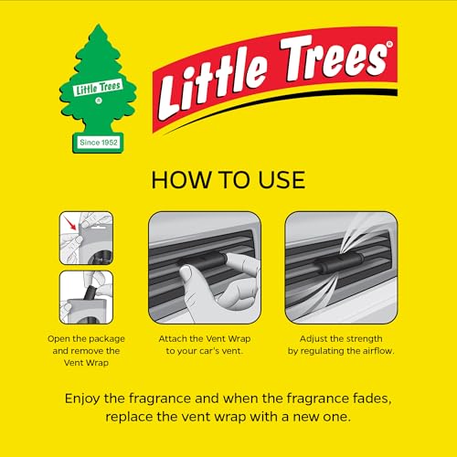 LITTLE TREES Car Air Freshener | Vent Wrap Provides Long Lasting Scent, Invisibly Fresh | 16 Air Fresheners | Black Ice - color: Black Ice