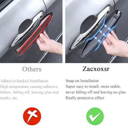 Upgraded No Adhesive Snap-on Car Door Handle Cover Protector Compatible for Toyota 2019 2020 2021 2022 2023 2024 2025 Rav4 2020~2026 Highlander 2023 2024 Crown Accessories (1. Glossy Black) - style: 1. Front Doors Keyless Entry