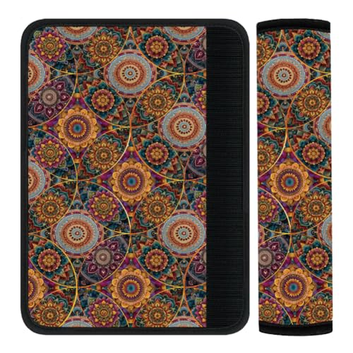 2Pcs Seat Belt Cover Pad 11 Inch Long Seat Belt Cushion Soft Comfort Strap Pad Auto Accessory Decoration for Car Truck SUV Bag Backpack Bohemian Mandalas - color: Bohemian Mandalas