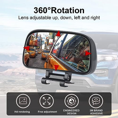 LivTee Blind Spot Mirror, Adjustable Mounted Blindspot Mirror HD Glass Wide Angle View, Side Rearview Mirror Universal, Black - size: Wide Angle