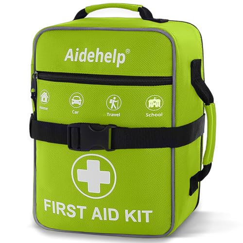 520 Pieces Premium First Aid Kit - Large Emergency Medical Kit for Survival, Car, Home, Travel, Camping, Backpack, Hiking, School (Green) - color: Green
