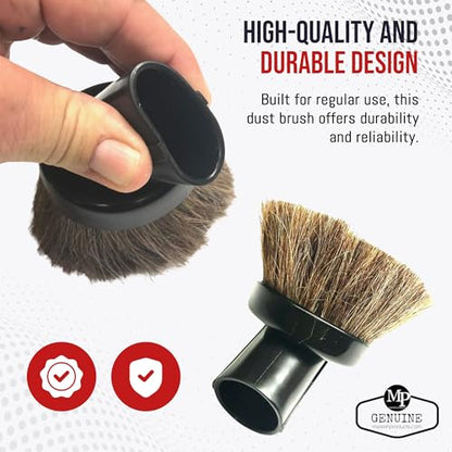 MP Maresh Products Household Cleaning Vacuum Brush Attachment - Horse Hair Vacuum Cleaner Accessories, Soft, Dust Floor Brush, Compatible with Shop Vac 1-1/4" Vacuum Cleaners for Hard Surfaces - Black