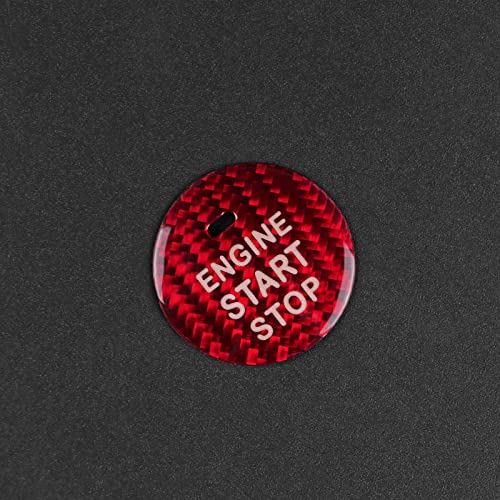 AIRSPEED Carbon Fiber Car Engine Start Button Cover Center Console Push-Button Sticker Interior Trim for Lexus is(2006-2012), ES(2006-2012), LX(2007-2015), Red (with Hole) - color: Red With Hole