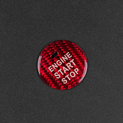 AIRSPEED Carbon Fiber Car Engine Start Button Cover Center Console Push-Button Sticker Interior Trim for Lexus is(2006-2012), ES(2006-2012), LX(2007-2015), Red (with Hole) - color: Red With Hole
