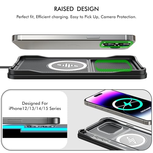 Car Wireless Charger Pad, 15W Fast Non-Slip Wireless Charging Pad for Car with 20W Car Adapter, Compatible with iPhone 17 16 15 14 13 12 Pro Max AirPods,100CM Cable - color: Black---100cm Cable