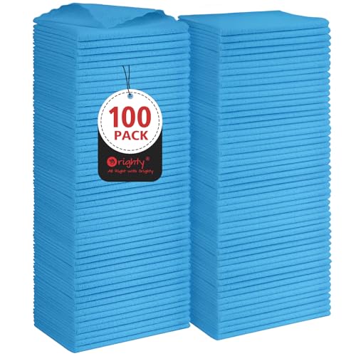 Orighty Cleaning Cloths, Shop Towels 100 Pack, Shop Rags Reusable, Microfiber Cleaning Rags Bulk for Cars, Multi-Purpose Lint Free Towels for Automotive, Mechanic, Kitchen, 11.5’’ x 11.5’’, Blue - color: Blue, size: 100 Pack