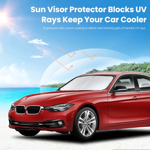 Sun Shade for BMW 3 Series 2019-2025 Windshield Sunshade- Front Window Shade for BMW 330i, 328i, 335i, 320i, 325i F30 F31Sun Visor Protector Blocks UV Rays Heat Sun Shield Accessories - size: for BMW 3 Series 2019-2025